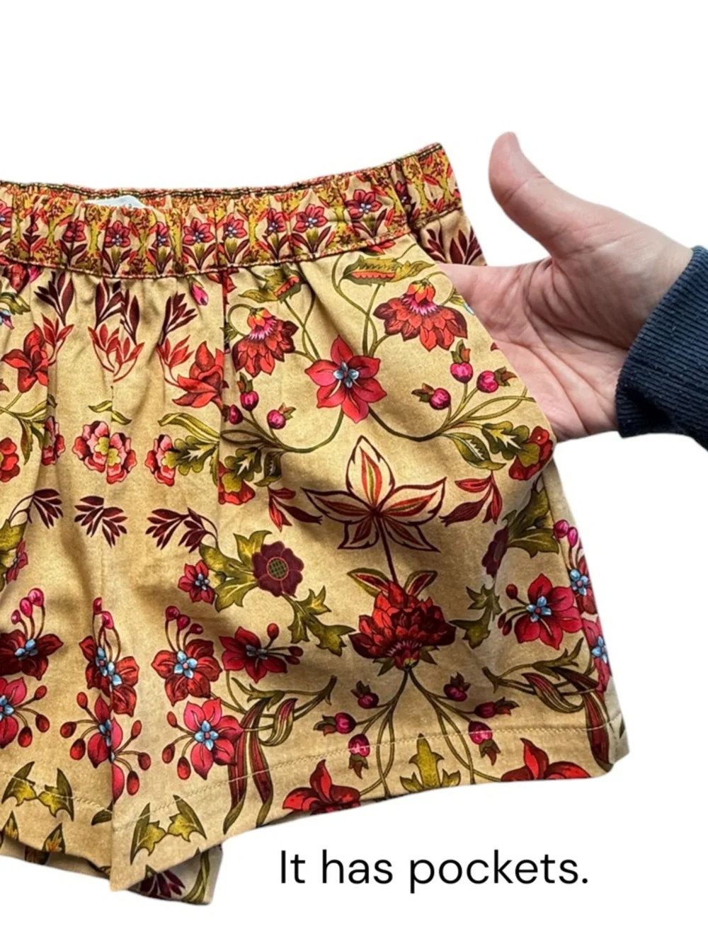 A Loves A Girls 2 Piece Set Yellow Top Floral Shorts Size M 9-10 Puff
